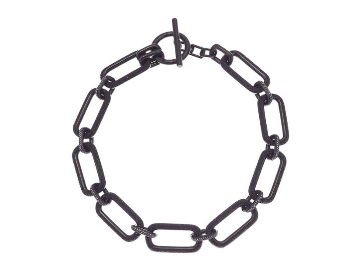 Michael Kors Iconic Pave Link Statement Necklace (black) Necklace
