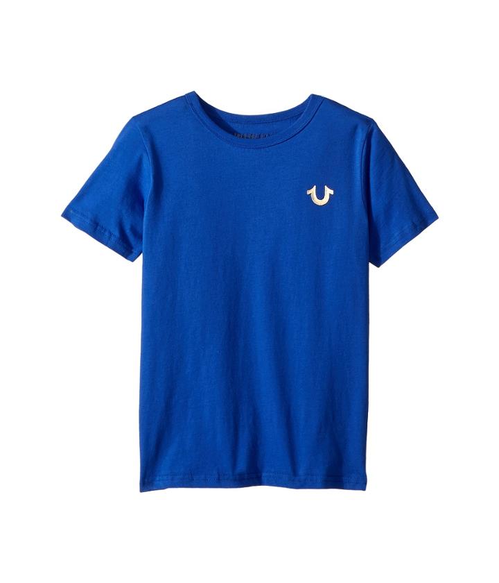True Religion Kids Gold Buddha Logo Tee (big Kids) (bright Blue) Boy's T Shirt