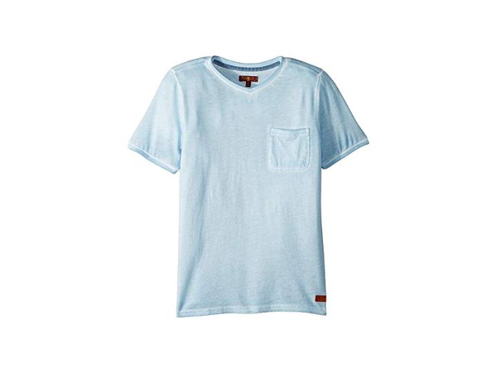 7 For All Mankind Kids V-neck Tee (big Kids) (celestial Blue) Boy's T Shirt