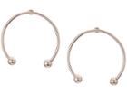 Steve Madden Open Front Hoop Earrings (rose Gold) Earring