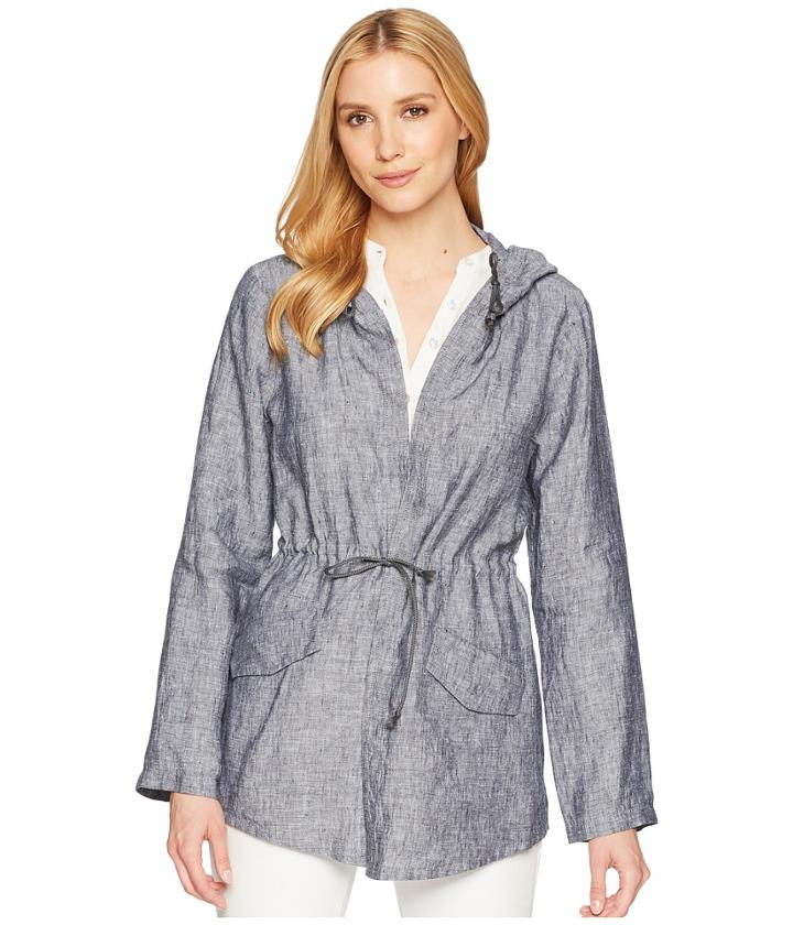 Elliott Lauren Linen Anorak With Hood (charcoal) Women's Coat