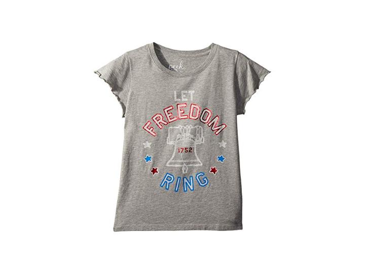 Peek Let Freedom Ring Tee (toddler/little Kids/big Kids) (heather Grey) Girl's T Shirt