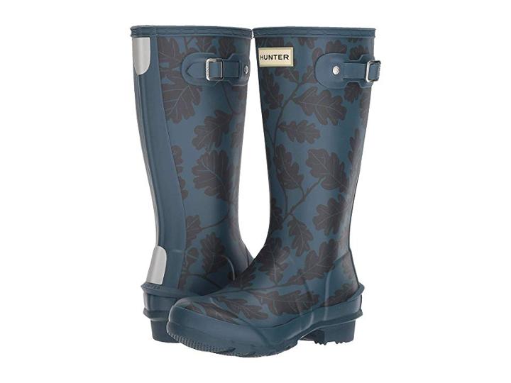 Hunter Kids Field Leaf Print (little Kid/big Kid) (dusk) Girls Shoes