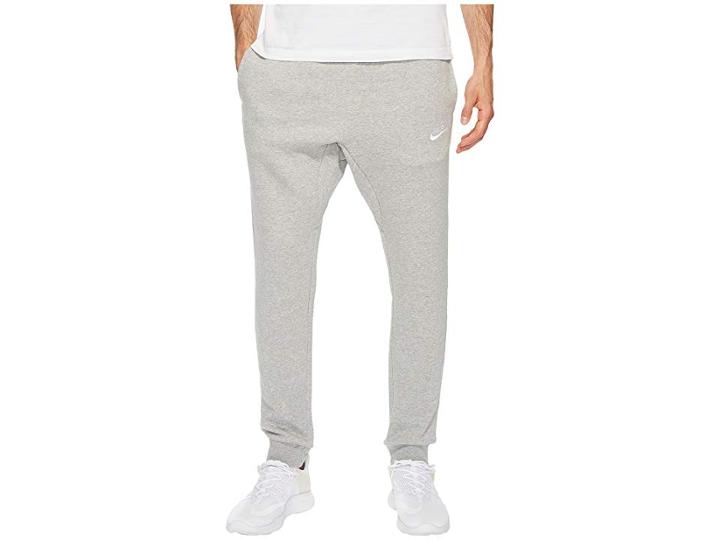 Nike Sportswear Fleece Jogger (dark Grey Heather/white) Men's Fleece