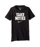 Nike Kids Dry Training T-shirt Take Notes (little Kids/big Kids) (black) Boy's T Shirt