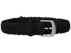 Lauren Ralph Lauren 1 1/4 Woven Elastic Stretch Belt With Roller Engraved Buckle (black) Women's Belts