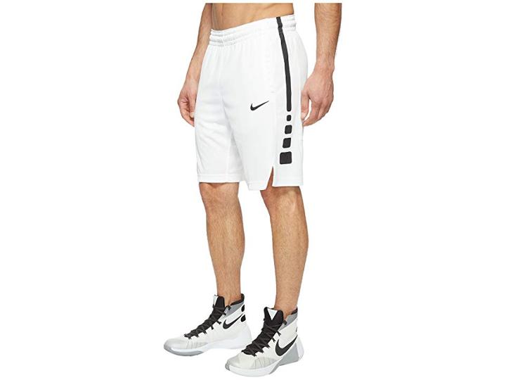 Nike Elite Stripe Basketball Short (white/white/black/black) Men's Shorts