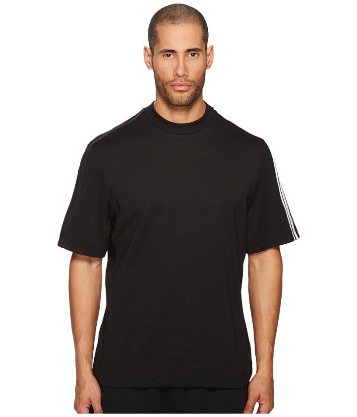 Adidas Y-3 By Yohji Yamamoto 3-stripes Short Sleeve Tee (black/core White) Men's T Shirt