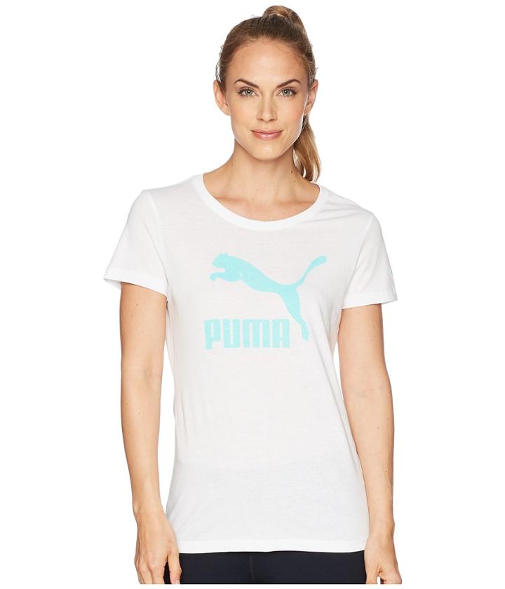 Puma Archive Life Tee (puma White/island Paradise) Women's T Shirt