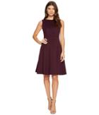 Calvin Klein Scuba Fit Flare Dress Cd7m18aw (aubergine) Women's Dress