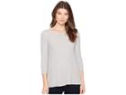Three Dots 3/4 Sleeve Swing Tee (granite) Women's Long Sleeve Pullover
