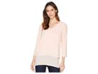 Michael Michael Kors Multi Woven Layer Top (dusty Coral) Women's Clothing
