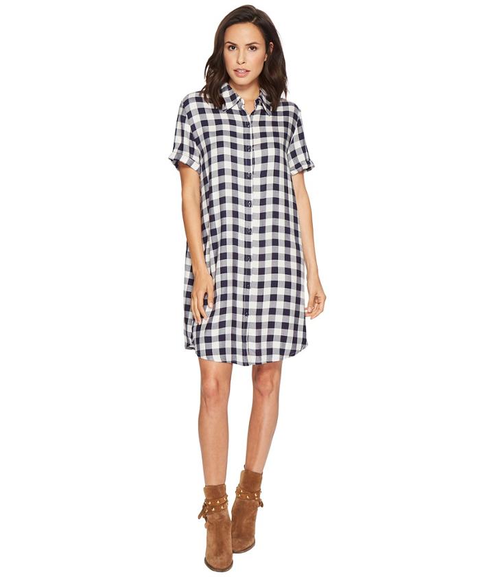 Bb Dakota Cicely Plaid Shirtdress (navy) Women's Dress