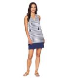 Tommy Bahama Channel Surf Split-neck Spa Dress Cover-up (mare Navy) Women's Swimwear