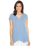 Mod-o-doc Pinstripe Jersey Short Sleeve Tee With Pointed Hem (blue) Women's T Shirt