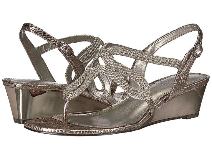 Adrianna Papell Cannes (gunmetal Metallic Rope) Women's Wedge Shoes
