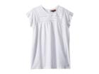 7 For All Mankind Kids Lace Tee (big Kids) (white) Girl's T Shirt