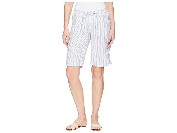 Allen Allen Stripe Bermuda Shorts (white) Women's Shorts