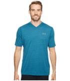 Under Armour Ua Threadborne V-neck Stripe (bayou Blue/graphite) Men's Clothing