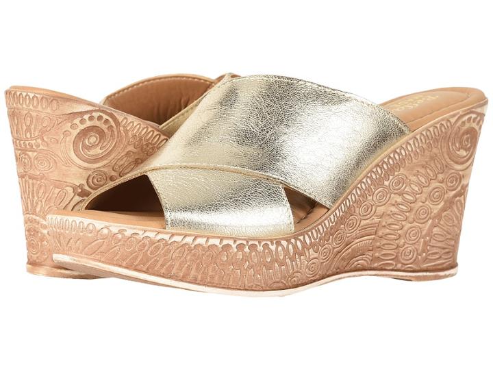 Bella-vita Edi-italy (gold Italian Leather) Women's Slide Shoes