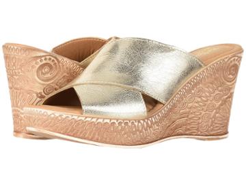 Bella-vita Edi-italy (gold Italian Leather) Women's Slide Shoes