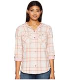 Columbia Times Twotm Hooded Long Sleeve Shirt (red Camellia Plaid) Women's Long Sleeve Button Up