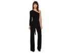 Kamalikulture By Norma Kamali One Shoulder Jumpsuit With Mid Belt (black) Women's Jumpsuit & Rompers One Piece