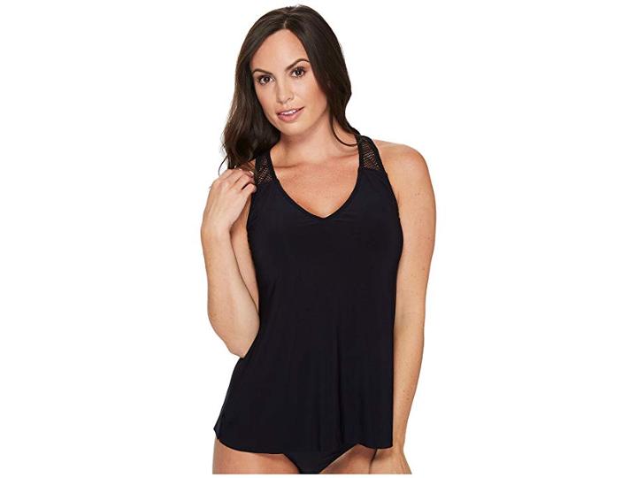 Magicsuit Solid Paige Tankini Top (black) Women's Swimwear