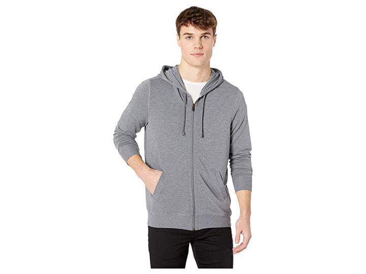 Toes On The Nose Windward Long Sleeve Full Zip Hoodie (dark Heather Grey) Men's Sweatshirt