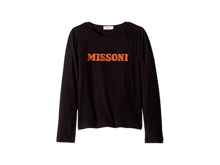 Missoni Kids Printed Logo T-shirt (big Kids) (black) Girl's T Shirt