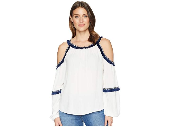 Rock And Roll Cowgirl Cold Shoulder B4-6066 (natural) Women's Clothing