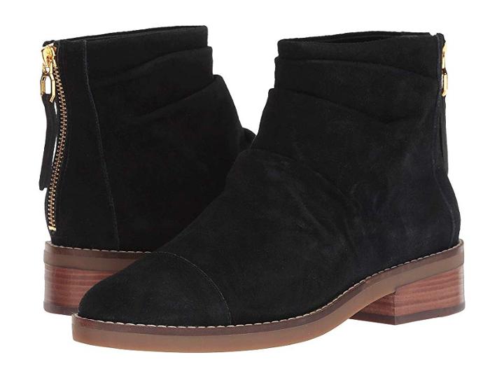 Cole Haan Riona Grand Back Zip Bootie (black Suede) Women's Boots