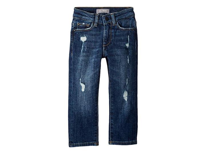 Dl1961 Kids Brady Mid Wash Distressed Slim Leg In Mood (big Kids) (mood) Boy's Jeans