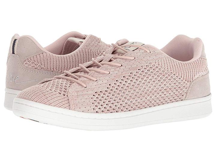 Ed Ellen Degeneres Casie (fossil/pink Champagne Kid Suede/knit) Women's Shoes