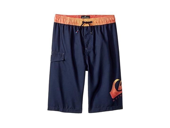 Quiksilver Kids Lava Logo Volley Shorts (big Kids) (navy Blazer) Boy's Swimwear