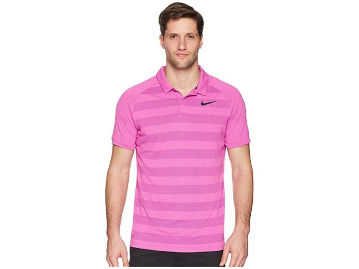 Nike Golf Zonal Cooling Stripe Polo (hyper Magenta/light Carbon/black) Men's Clothing