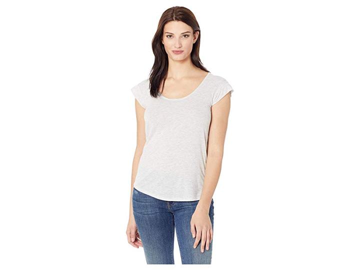 Alternative Slinky Scoop Cap Sleeve Crew (oatmeal Heather) Women's Clothing