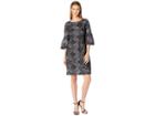 Gabby Skye Bonded Lace Pattern Dress (black/ivory/green) Women's Dress