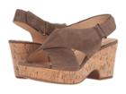 Clarks Maritsa Lara (olive Suede/cork) Women's Wedge Shoes