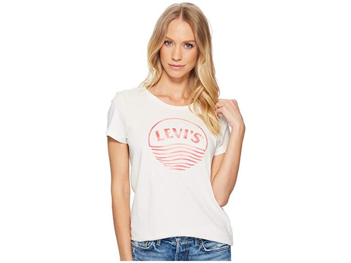 Levi's(r) Womens Slim Crew Neck Tee (simple Sunset Cloud Dancer) Women's T Shirt