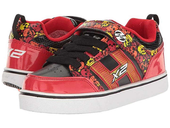 Heelys Bolt Plus X2 (little Kid/big Kid) (red/black/yellow/skulls) Boys Shoes