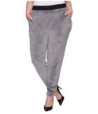 Hue Plus Size Velour Track Pants (castlerock) Women's Casual Pants