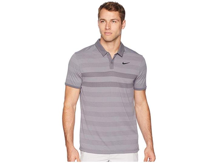 Nike Golf Zonal Cooling Stripe Polo (gunsmoke/black) Men's Clothing