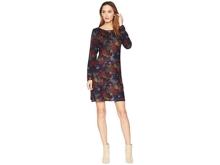 Nally & Millie Burgundy Floral Print Dress (multi) Women's Dress