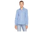 U.s. Polo Assn. Long Sleeve Plaid Woven Shirt (agean Blue) Women's Clothing