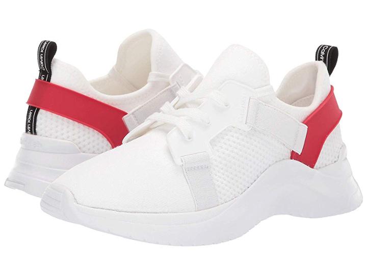 Calvin Klein Urbi (white Textured Knit) Women's Shoes