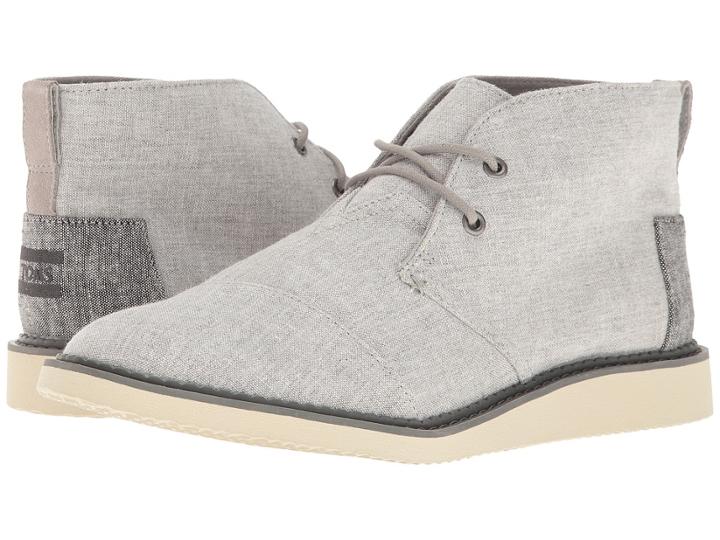 Toms Mateo Chukka Boot (grey Slub Chambray) Men's Lace-up Boots