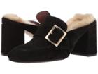 Summit By White Mountain Macey (black Suede/fur) Women's Slide Shoes