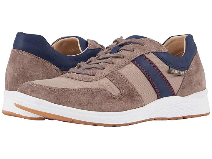 Mephisto Vito Sport (warm Grey Suede/navy Riko/beige) Men's Lace Up Casual Shoes