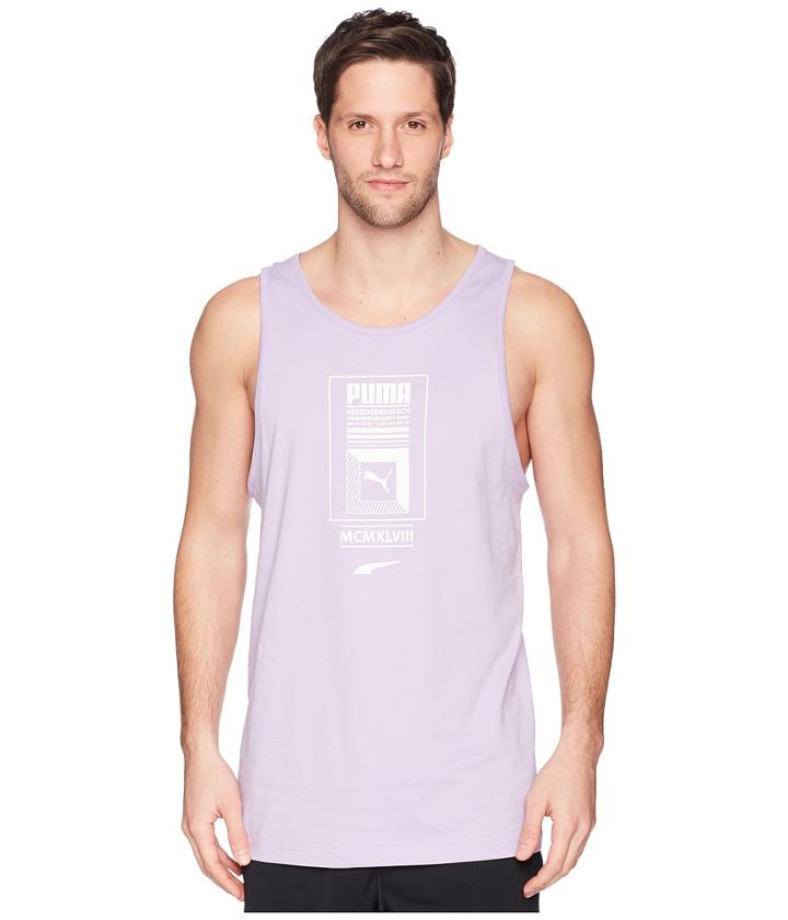 Puma Logo Tower Tank Top (purple Rose) Men's Sleeveless